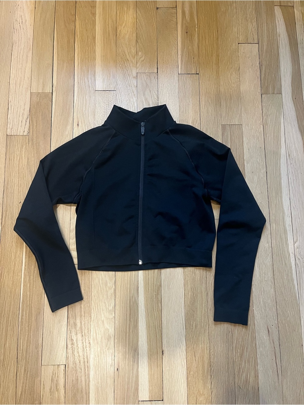 Alphalete Black Zip-Front Cropped Jacket